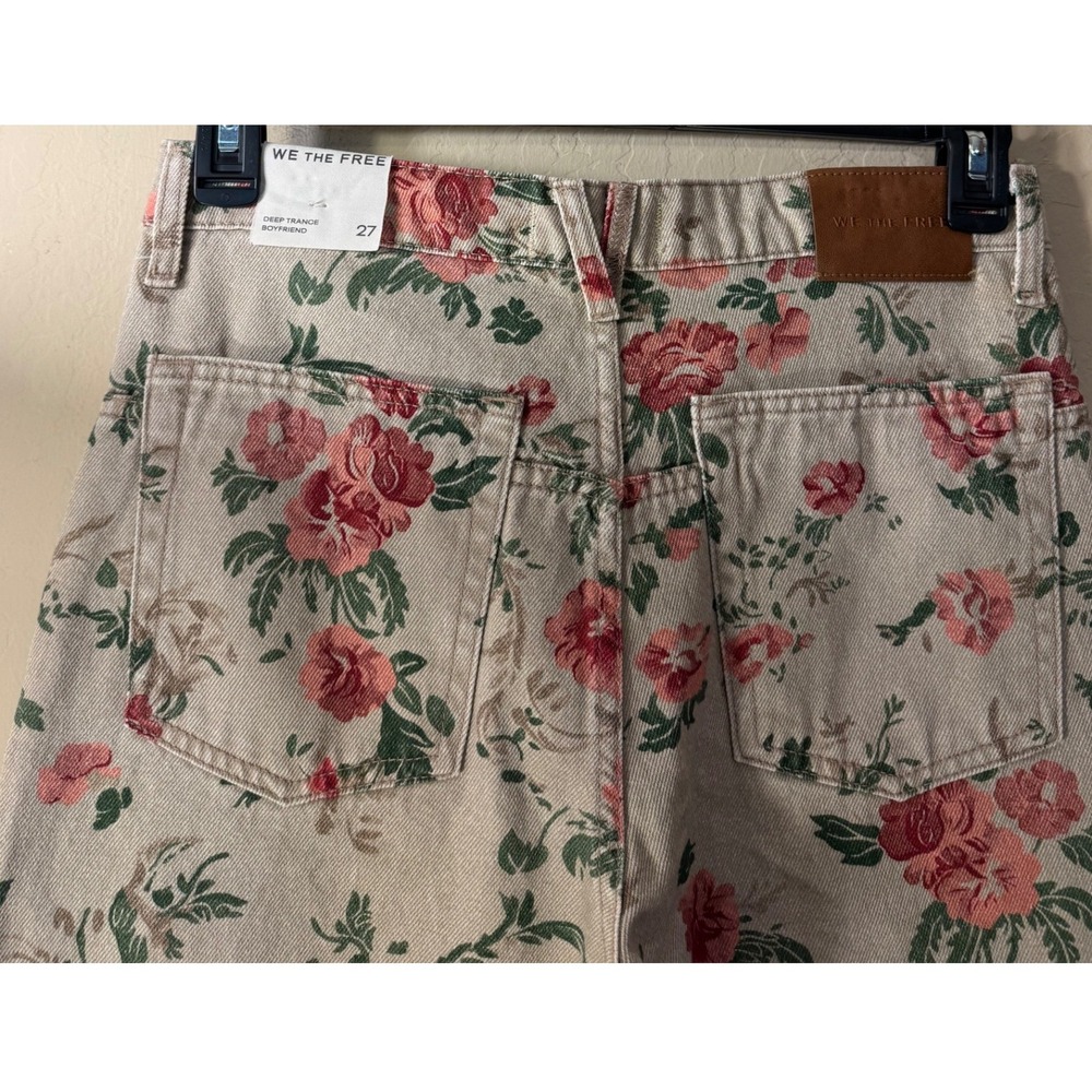 We The Free Jeans Women 27 Deep Trance Boyfriend Wallpaper Floral Boho NEW - Picture 6 of 10